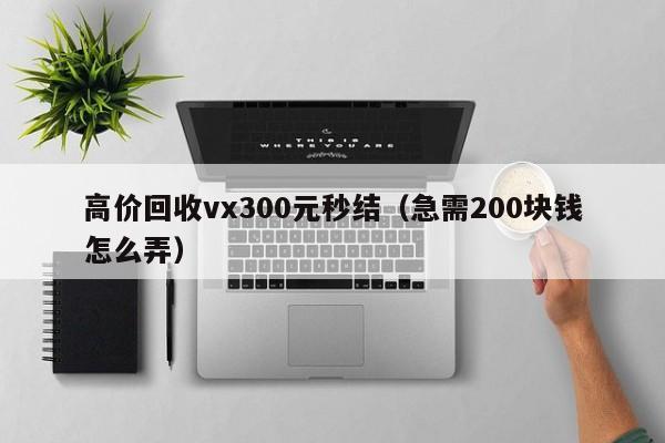 高价回收vx300元秒结（急需200块钱怎么弄）